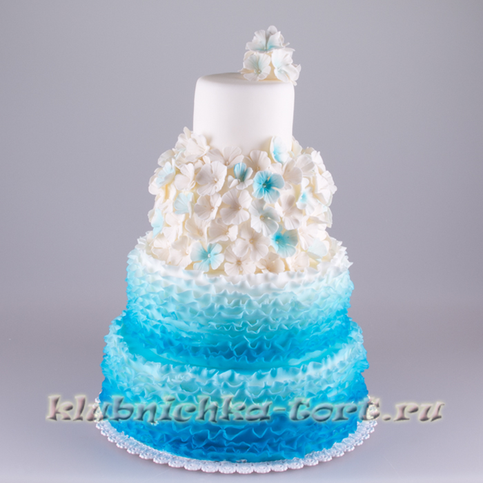 Свадебный торт на заказ "Голубые небеса" 1800руб/кг